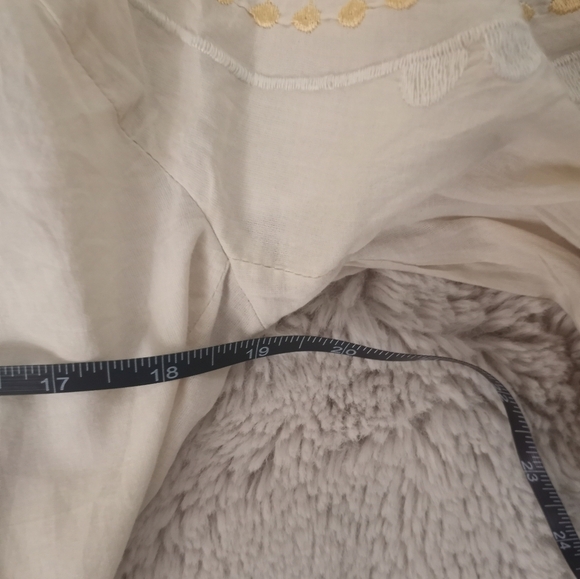 Rhea Handmade Cotton Silk Embroidered Floral Puffed Sleeve Bohemian Casual Midi - Picture 13 of 13